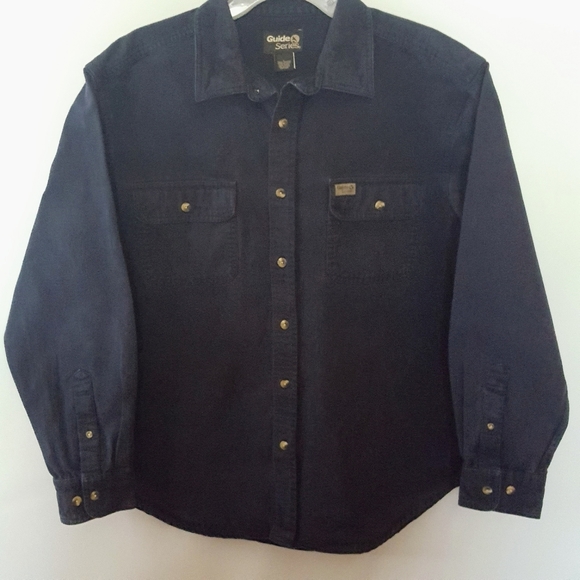 Gander Mountain "Guide Series" Chamois Cotton Shirt Blue Men's Size Neck 16 - Picture 13 of 13